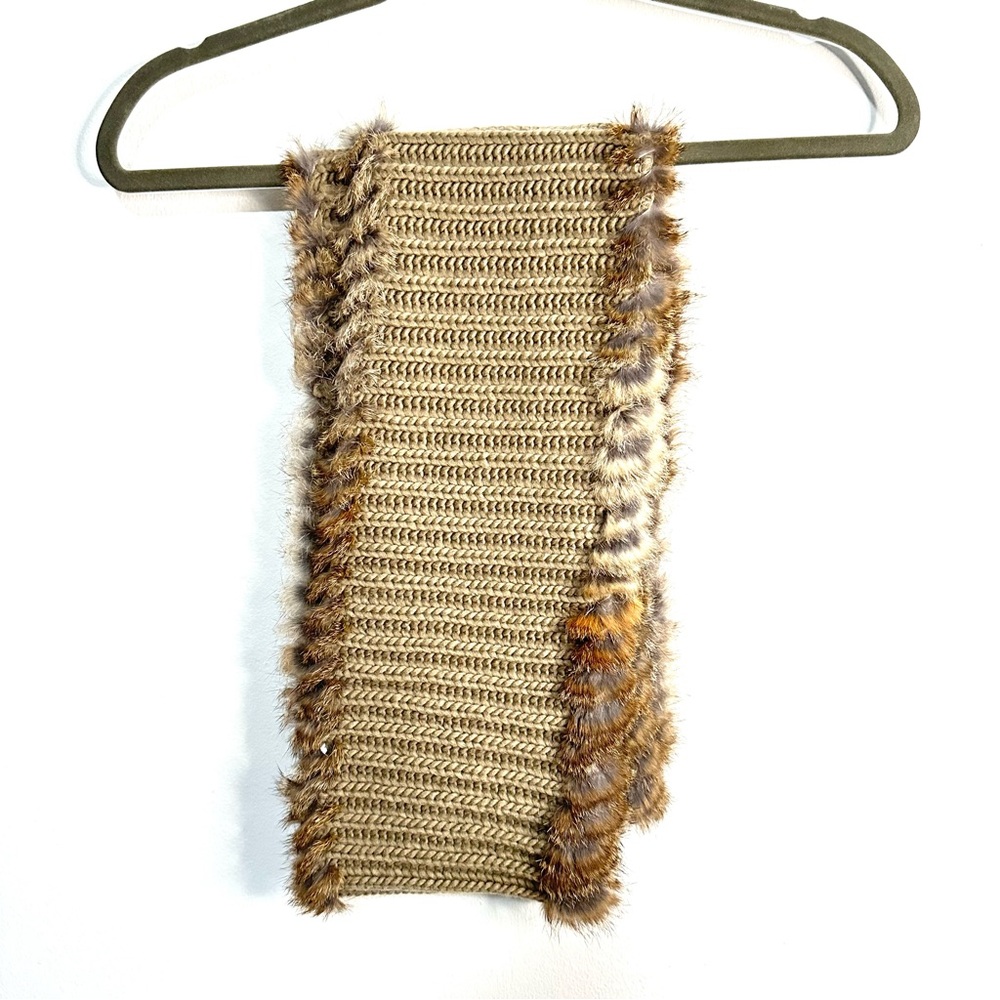 Saks Fifth Ave Fur trim Scarf